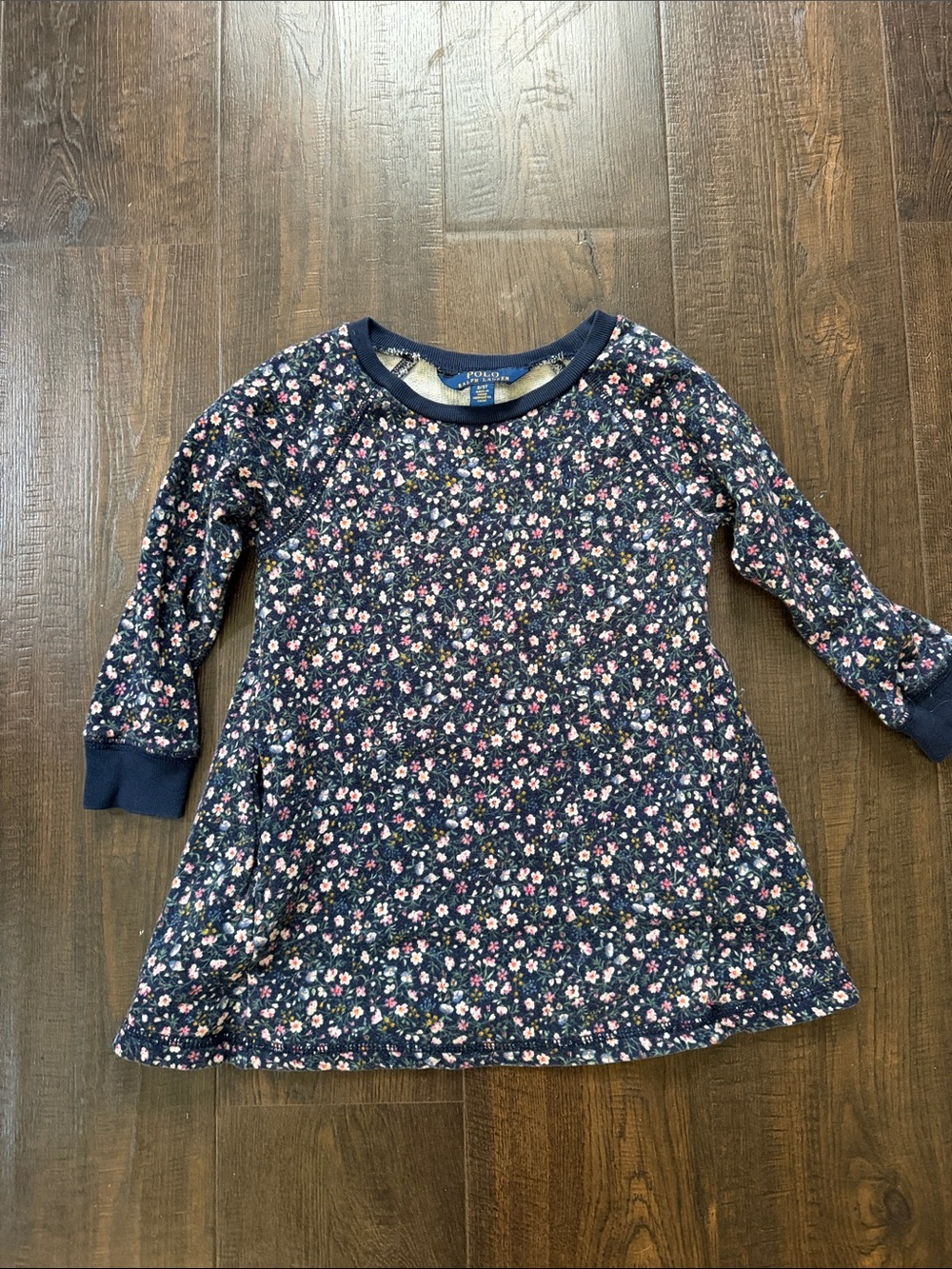 Polo by Ralph Lauren Navy Floral Long-Sleeve Kids Tunic Top